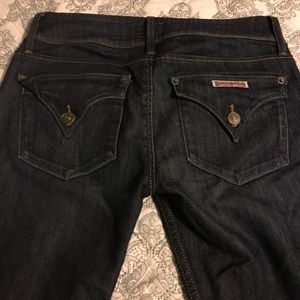 Hudson Collin Skinny Flap jeans.
